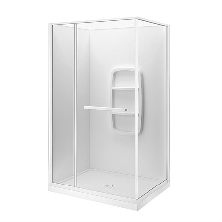 LeVivi Nest 1200x900mm Moulded Wall Shower Enclosure Left-hand White