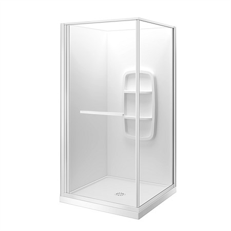 LeVivi Nest 1000mm Square Moulded Wall Shower Enclosure White