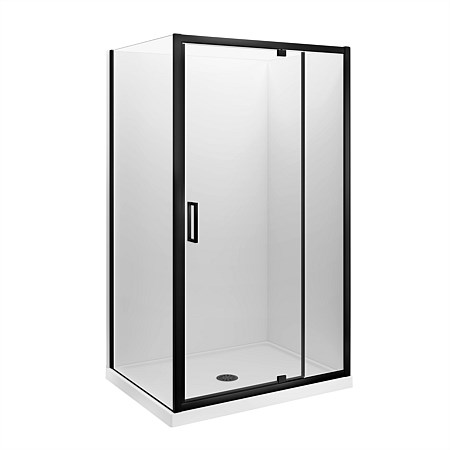 LeVivi Camden 1200x900mm Flat Wall Shower Enclosure Right-hand Black