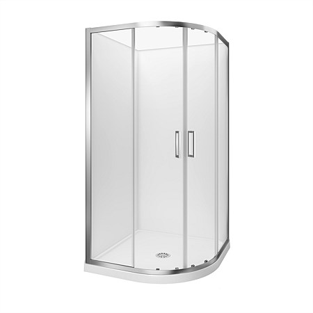 LeVivi Camden 900mm Round Flat Wall Shower Enclosure Polished