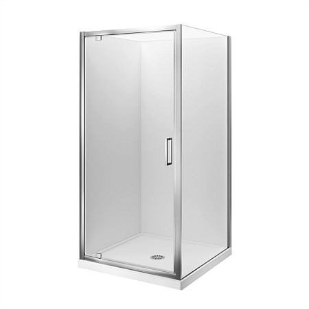 LeVivi Camden 1000mm Square Flat Wall Shower Enclosure Polished